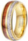 Epinki Wolfram Ring 8MM, Kohlefaser Holz Herren Ringe Pärchenringe Trauringe, Gold Ehering Mann Ring, Gr.70 (22.3)