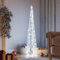 Gecheer Cono di Luce LED Acrilico Decorativo,Albero di Natale Luminoso,Cono di Luce Natalizio,Albero di Natale a Cono,30 LED Luci LED 8 Giochi di Luce Struttura in Acrilico,Bianco Freddo 120 cm