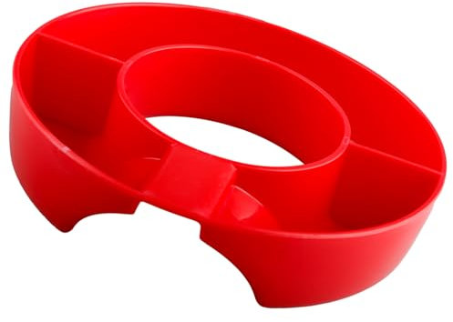 Luckious Reusable Snack Storage Top,Snack Bowl for Stanley Cups,Silicone Snack Tray with 4 Compartments for Candy,Nuts,Chips,Biscuits(Red)