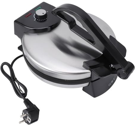 Anti-Stick-Roti-Maker, 1800 W, Doppelseitige Heizung, Roti-Maschine, Hochwertiges ABS- und Aluminiumlegierungsmaterial, Stilvolles Aussehen, Anti-Verbrühung, Anti-Rutsch