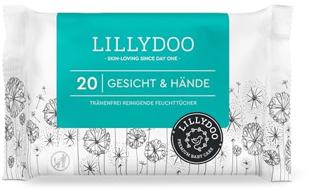 LILLYDOO Feuchttücher Gesicht & Hände 20 Stück, 100% plastikfrei