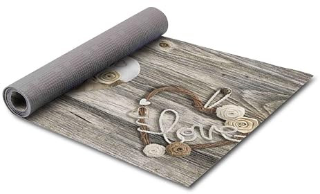 HomeLife PVC Küchenläufer waschbar & rutschfest | 52 × 280 cm | PVC Teppich Läufer für Küche, Flur & Bad | Polyester Teppich für Eingangsbereich Innen & Außenbereich | DesignHerzliebe