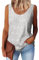Suncife Damen Pailletten Oberteil Tank Glitzer Top Frauen Party Glitzertop, Silberweiß, S