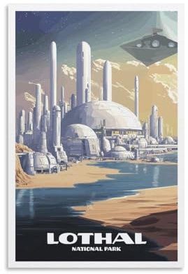 Poster, Vintage-Film-Reise, Lothal, Star The Wars, Leinwand, Wandkunst, Bauernhaus, Galerie, ästhetische Raumdekoration für Schlafzimmer, Badezimmer, 30 x 45 cm