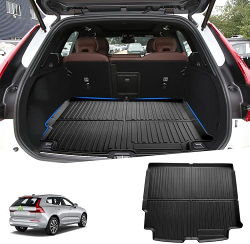 Ruiya Compatible con Volvo XC60 | C60 Recharge 2018-2024 2025 Alfombra Protectora de Maletero, XC60 Bandeja para Maletero TPE Esteras del Maletero del Coche Antideslizante XC60 Accesorios
