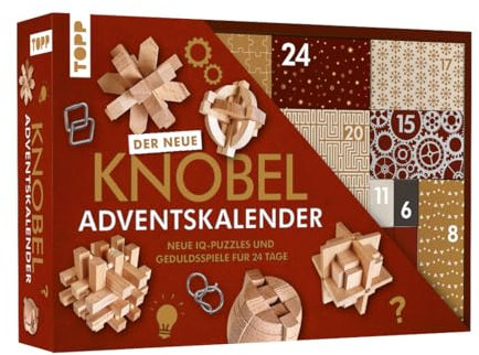 TOPP Knobelspiel-Adventskalender – Neue IQ-Puzzles und Geduldsspiele für 24 Tage. Handverlesene Knobelspiele aus hochwertigem Material. Das Geschenk für Tüftler mit Grips und Geduld.