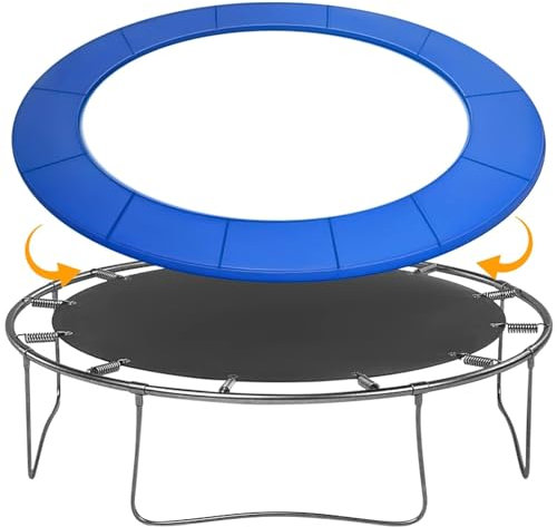 BlauHaus Trampolin Randabdeckung Ø 244 305 366 cm,Trampolin umrandung Abdeckung,Federabdeckung Randschutz Sicherheitsmatte UV-resistent reißfestes Trampolinzubehör (244cm) (305)