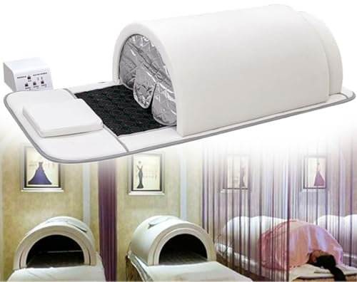 KJZQXYX Infrared Sauna Dome, Steam Blanket for Home Sauna, 3 Zone Controller Body Shaper Professional Sauna with Remote Control (White)