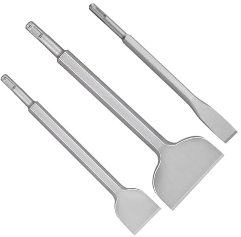 3 Stück SDS Plus Meißel, SDS Meißel für den Einsatz in SDS-Plus Bohrhämmern mit Drehstopp, SDS Plus Meißel Breit breitmeißel für Fliesen Beton Mauerwerk usw(14x250x40/17x280x100/14x230MM)