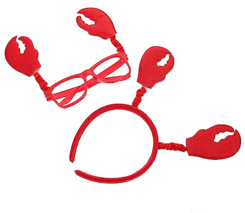 WOONEKY Lunettes Décoratives Crabe 2Pcs pour Garçon et Filles et Adultes Serrage-Tête Coloré Accessoire de Fête Unique pour Noël Halloween et Carnaval
