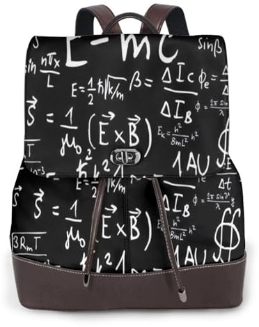 EgoMed Physik Formel Gesetz E=Mc2, Damen-Rucksack, wasserdicht, Tagesrucksack, leicht, PU-Leder, modischer Reiserucksack