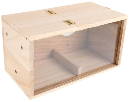 PENIKOKO Holz Nistkasten mit Transparentem Acrylfenster Brut Zuchtbox für Wellensittiche Nymphensittiche Zebrafinken und Kleine Papageien Stabile Vogelbruthöhle für Innen und Außen