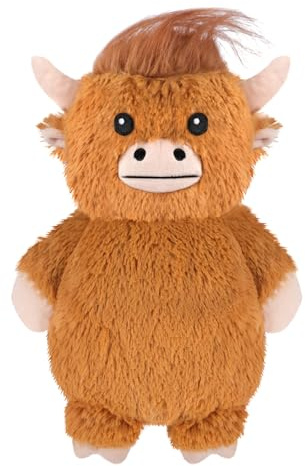 Highland Cow - Almohadilla térmica para microondas para vientre, cuello y hombros, peluches calentados con calor húmedo, funda de felpa extraíble, relleno natural sin perfume, adorable regalo sorpresa