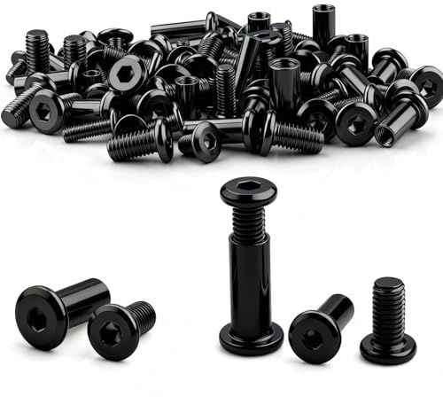 msymsyu Viti di collegamento 96 pezzi viti a testa cilindrica M6x20mm Nero