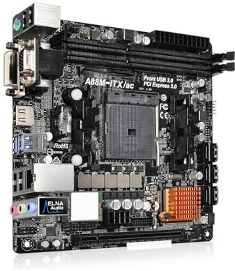 Placa Madre Fit For ASRock A88M-ITX/ac R2.0 Mini ITX Placa Base Hembra FM2 + DDR3 32G A88X M.2 1xPCIe 3,0x16 Compatible con A8 765 7300 5300 855 769