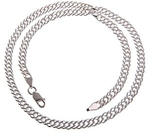 Zwillingspanzerkette, Silberkette 5,5mm Breite - echt 925 SILBER, Länge wählbar von 38-100cm