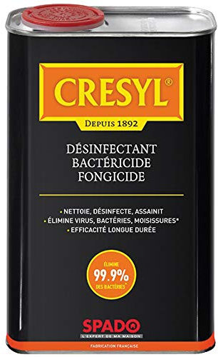 SPADO - Crésyl concentré - Désinfectant, bactéricide et levuricide - Nettoyant - Efficacité longue durée - Elimine 99,9% des bactéries - 1 L - Fabriqué en France