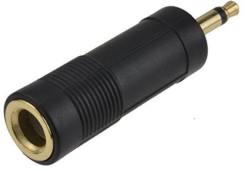 6,35 mm Mono Jack Femelle vers 3,5 mm Mono Jack Fiche l'audio Adaptateur Plaqués Or