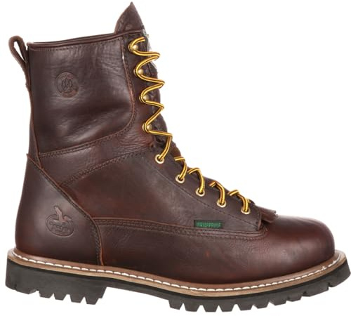 Georgia Boot Waterproof Lace-To-Toe Work Boot, Soggy Brown, Size 9(M)