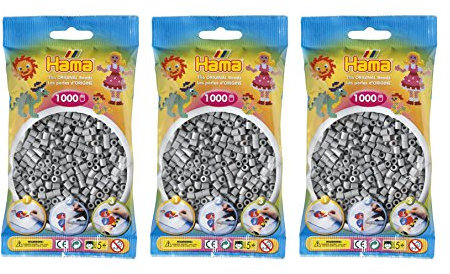 Hama 207-17 Midi Beads 3000 pcs (3x1000pcs) - Grey