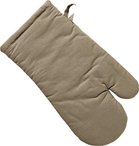 REDBEST Ofenhandschuh, Backofenhandschuh Seattle, 100% Baumwolle taupe Größe 15x30 cm - innen hitzebeständige Wattierung, außen feines, glattes Gewebe, mit Schlaufe (weitere Farben)