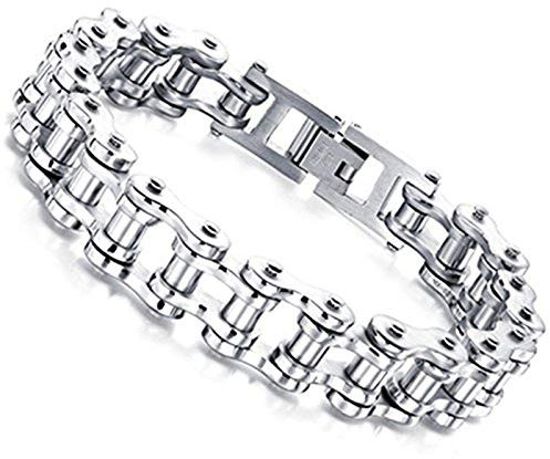 OFKPO Edelstahl Armbänder für Herren - Biker Armband, 10mm Breite, Fahrradkette Armband für Geschenke wie Valentinstag, Vatertag, Geburtstag, Thanksgiving