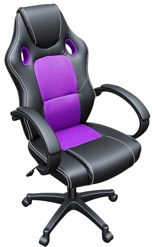 Panana Office Chair Racing Sports Car Seat Gaming Armchair Computer Executive Chairs (Purple)