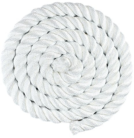 Corda in nylon intrecciato di alta qualità, colore bianco, 1,5 cm x 20 m, multiuso
