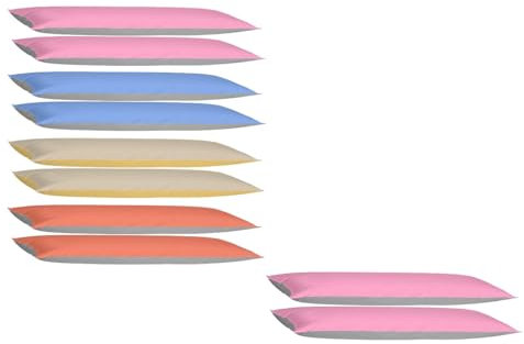 EXKLUSIV HEIMTEXTIL Kissenhülle Kissenbezug Doppelpack mit Reißverschluss 40 x 145 cm hochwertige Jersey Qualität Rosa/Grau