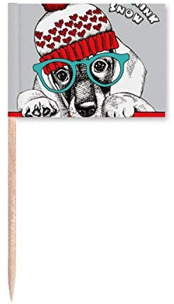 Ropa de perro hermosa acuarela ilustración palillo de dientes banderas marcador para decoración de fiesta