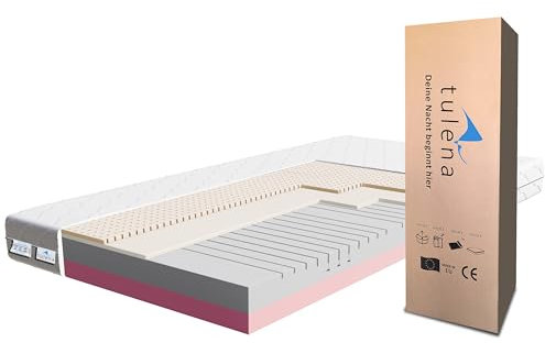 TULENA NOX Matratze 80x200 Komfortschaum hart H4 + H5 Comfort Plus 18 cm Probeschlafen inkl. Wendematratze Antibakterieller Bezug mit Reißverschluss