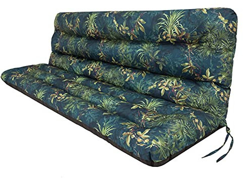 HOBBYGARDEN 3er Bank Sitzkissen und Rückenkissen Polster, Bankauflage, Schaukelkissen, Schaukelauflage, Bankkissen, Garten Kissen, Grüne Wiese, ca 180x110 x 7 cm