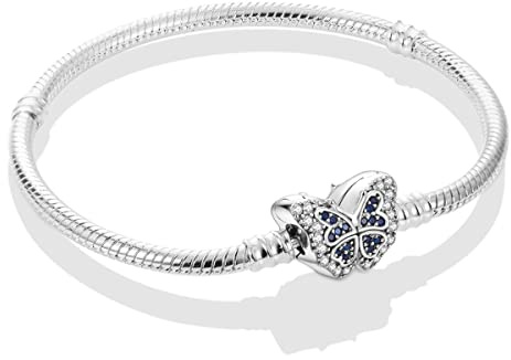 MULA 925 Sterling Silber Schlange Kette Charme Armband Gänseblümchen und Marienkäfer Anhänger mit 5A Cubic Zirconia für Frauen für Sie