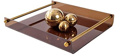 XCC Verre Minimaliste Moderne Plaque de Fruits de Fruits de Salon Table Basse Table à Manger Table de Table Table de Table Modèle Room de Bureau Stockage Décoration Soft Ornements