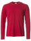 Clique - Men's Long Sleeve T-Shirt Basic-T L/S, Cotton Jersey, Elastic Collar, Sweatband, Slim-Fit Fit, red, L