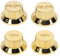 E-Gitarren-Knöpfe Top, Top Hat Volume Tone Turning Pedal Bass Rotary Shaft Speed ​​Control Potentiometer Dome Knob for Musical Rändelinstrument Parts Replacement Set(Gold)