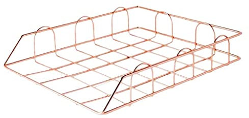 misppro Paper Document Holder with Desk Letter Tray - Rose Gold, 29.3x24.5x5.7cm