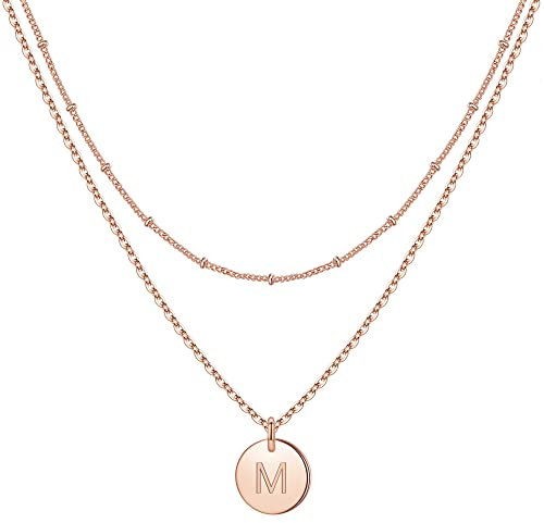 TINGN Kette Mädchen Geschenk für Teenager Mädchen Geschenke für Mädchen Kette mit Buchstaben M Kette Mädchen Geschenke für Mädchen Kinder Halskette Damen