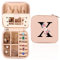 FIDWALL Boite a Bijoux de Voyage, Boîte à Bijoux Personnalisée A-Z, Boîte à Bijoux Portable, Petite Boîte de Rangement de Bijoux de Voyage Avec Miroir,Bijoux Enfants Fille,Boite a Bijoux Fille (X)