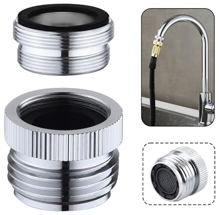 Faucet To Garden Hose Adapter With Aerator,Sink Faucet To Garden Hose Adapter For Bathroom/Kitchen,3/4 GHT Thread Chrome Finished