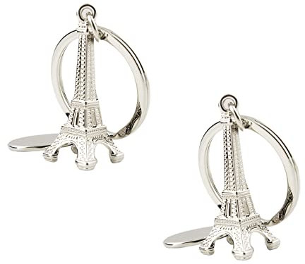 YEAweeyan 2 Pcs Keyrings Eiffel Tower Keychains with Small Engraving Plate Keys Holders for Men Women Keys Bag