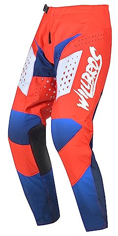 Willbros MX Hose Bergab Motocross Motorradhose Enduro BMX MTB RennHose Offroad Rennen Rot M=32
