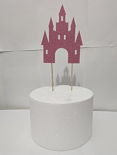 Castle Cake Topper for Girls Party Glitter Cardstock (Gold Glitter)