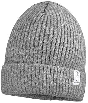 maximo Jungen Mütze mit Rippe 33575 2907 in grau, Kleidergröße:49, Farbe:Grau