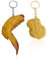 MAXQUU Lot de 2 Porte-Clés Pépite de Poulet Drôle et Unique - Cadeau de Farce pour Amis - Or, 6x4cm