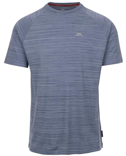Trespass Herren Activewear Top Quickdry Feuchtigkeitstransport Kurzarm Leecana, Denim Blue Marl, M