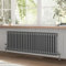 Go Bathrooms Utopia Grey Horizontal Radiator 400 x 1190mm Traditional Cast Iron Style 2 Column Anthracite Central Heating Living Room Radiator