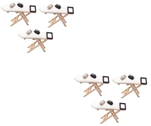 TOYANDONA 6pcs Scale Miniature Model Mini Ironing Board for Mini House Decor Photo Prop Diy Toy
