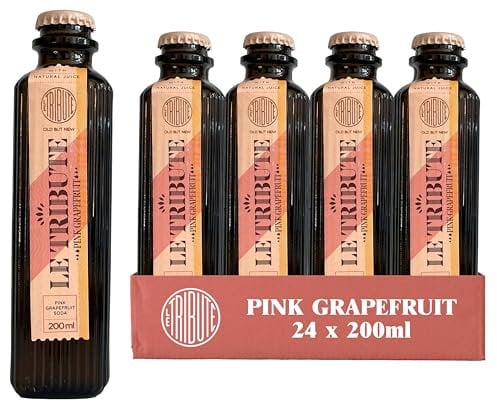 LE Tribute Pink Grapefruit Soda | Case of 24 x 200ml Bottles | Multipack | Made with Natural Grapefruit, Orange and Lemon Juice | Premium Mixer | Perfect for a Paloma Cocktail
