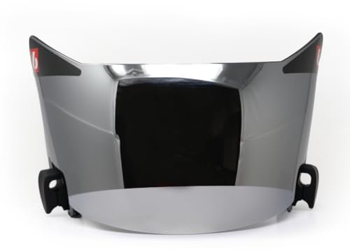 BARNETT Reve Hard Visor ER098 für Speed Flex Helm, chrom, UV-Schutz, Anti-Fog, Kratzfest, Rissfest, Luxuriöse Clips, Klassisch, American Football Spieler, Erwachsene, Männlich